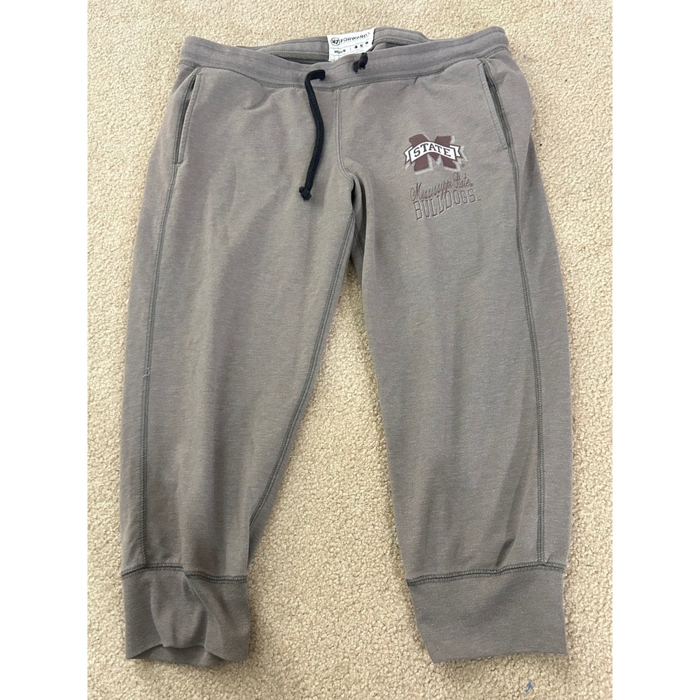 47 Brand Mississippi State Bulldogs Womens Mediumā Grey Sweatpants Capris